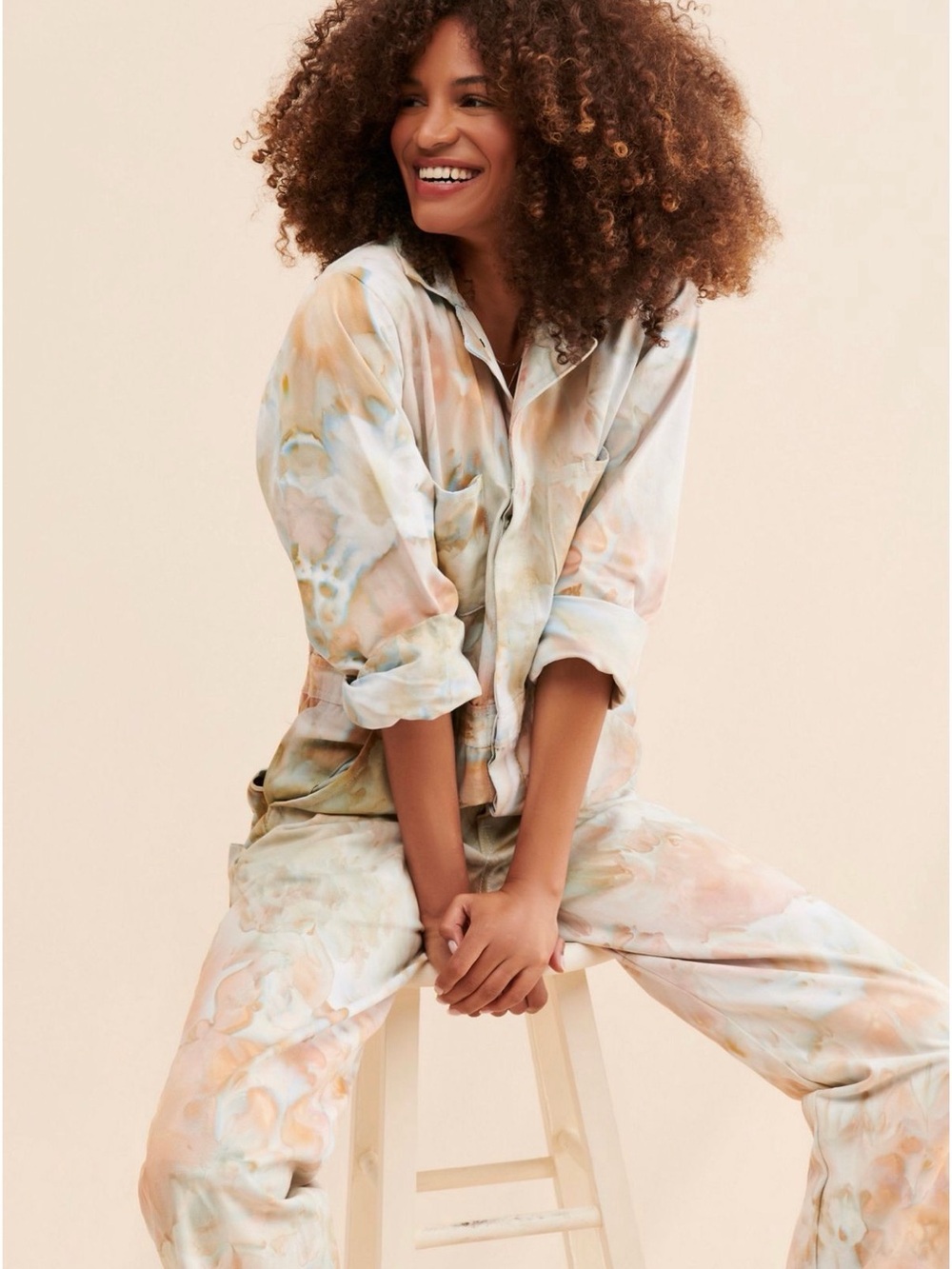 Free People Riverside Tie Dye Flight Suit - sz L - Picture 16 of 16